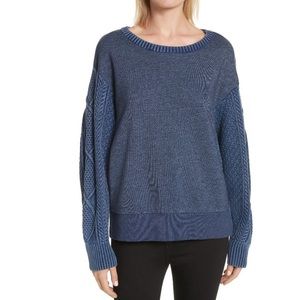 Rag & Bone Harper Blue Cable Knit Pullover Sweater